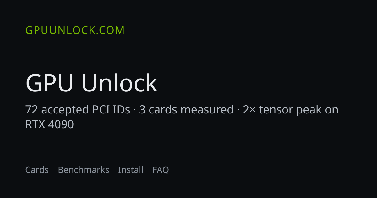 TU106 (RTX 2060 / 2070 class) (10de:1f08) — GPU Unlock support